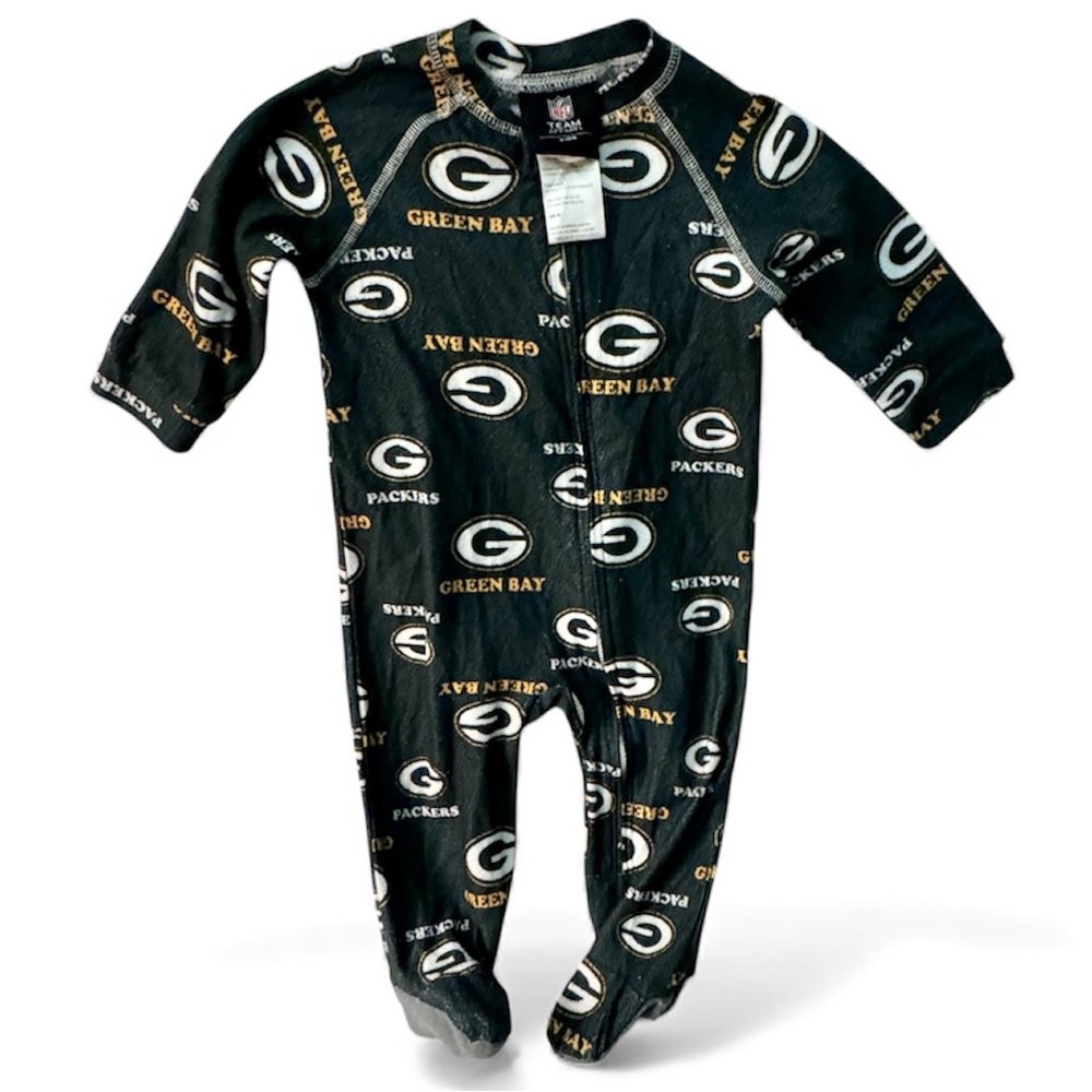 NFL Green Bay Packers Infant Footed Sleeper Pajamas Unisex 3-6 Months Green